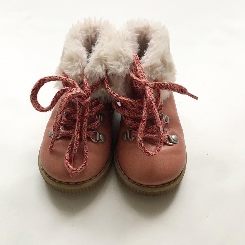 Zara pink faux fur lined boots EUC  size 20(5) - Picture 4 of 6